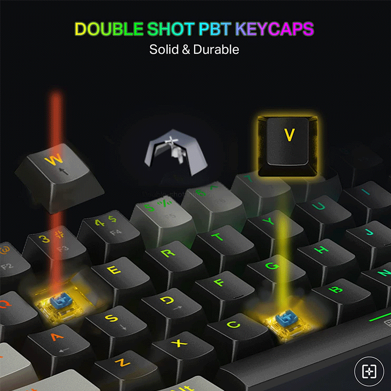 E-Yooso Z-11 63 Keys RGB Four Mode Backlit Mechanical Gaming Keyboard [Black/Grey] [Blue Switch]