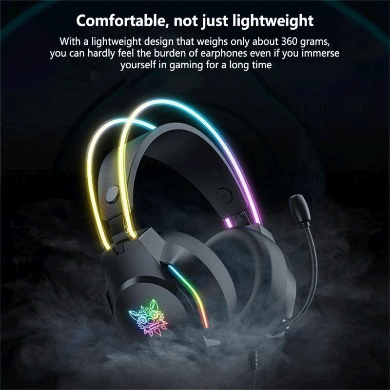 ONIKUMA X26 Head-mounted Earphone Head Beam Luminous Computer Video Games Noise Reduction Headset
