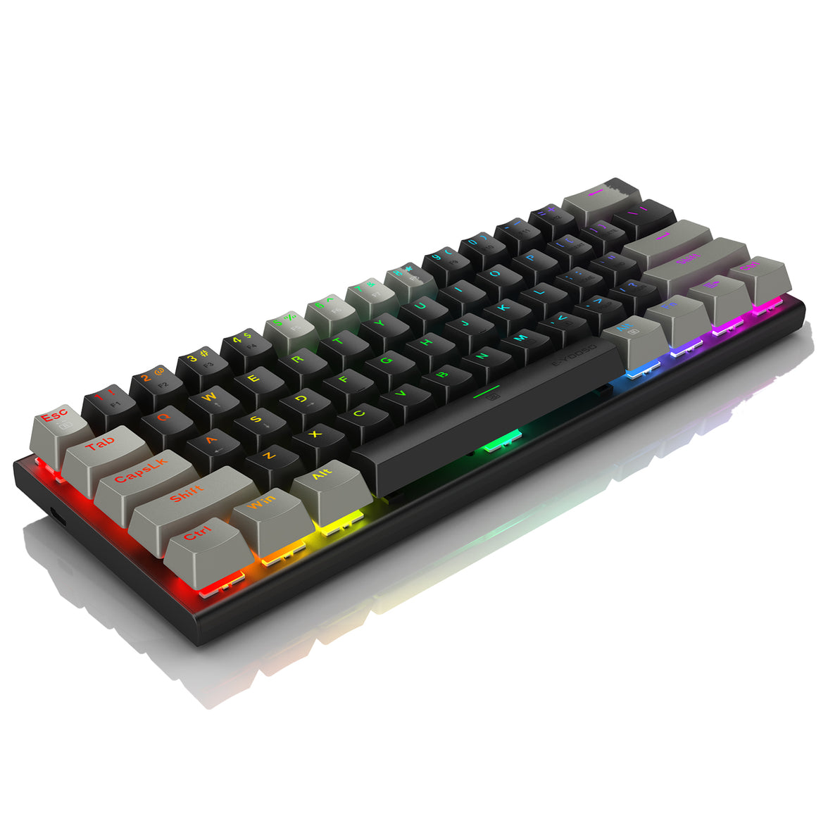 E-Yooso Z-11 61 Keys RGB Backlit Mechanical Gaming Keyboard [Black/Grey] [Brown Switch]