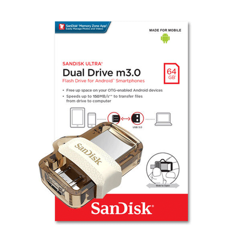 SANDISK SDDD3 64GB OTG DUAL DRIVE GOLD EDITION
