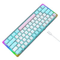 E- Yooso Z-11T 61-key Full Transparent Color Rainbow & Dynamic Lighting Effects Gaming Mechanical Keyboard [Blue/White] [Red Switch]