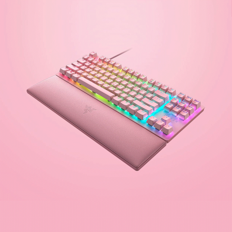 Razer Huntsman V2 Tenkeyless Optical Gaming Keyboard Quartz (Linear Red Switch) [US-LAYOUT]