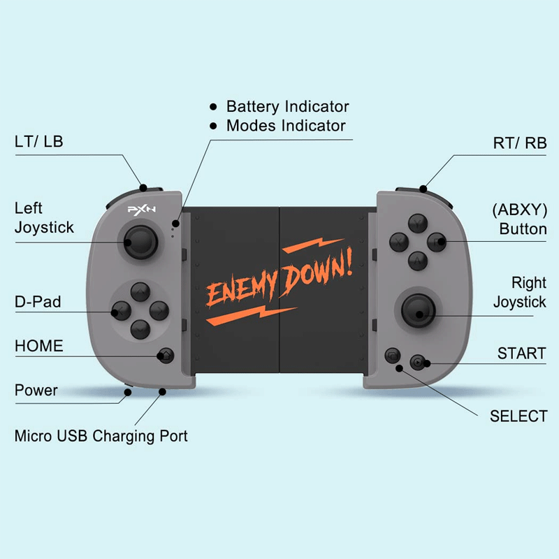 PXN Mobile Gaming Controller Grey PXN-P30PRO