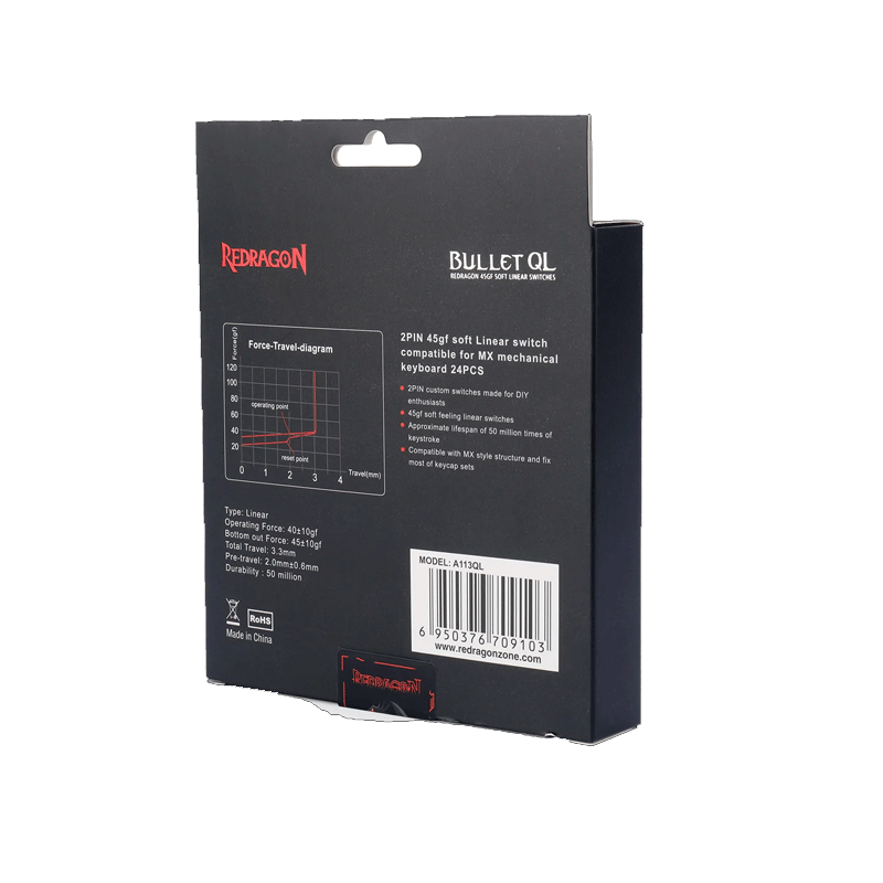 Redragon A113QL Mechanical Switches Linear/Smooth/Quiet Switch (Bullet QL Linear)