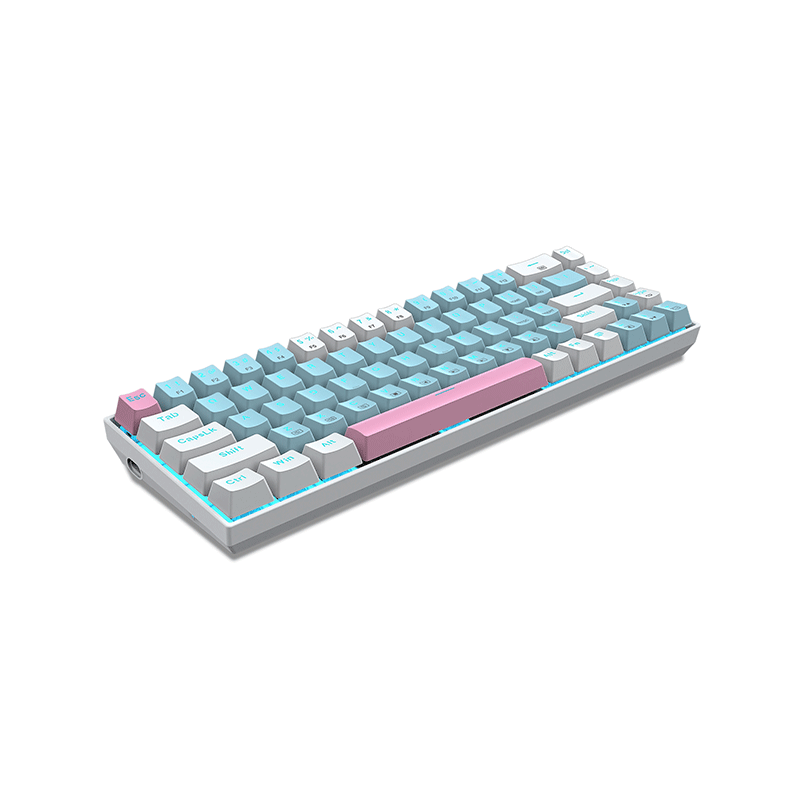 E-Yooso Z-686 68Keys Single Light 65% Mechanical Gaming Keyboard Blue/White Red Switches