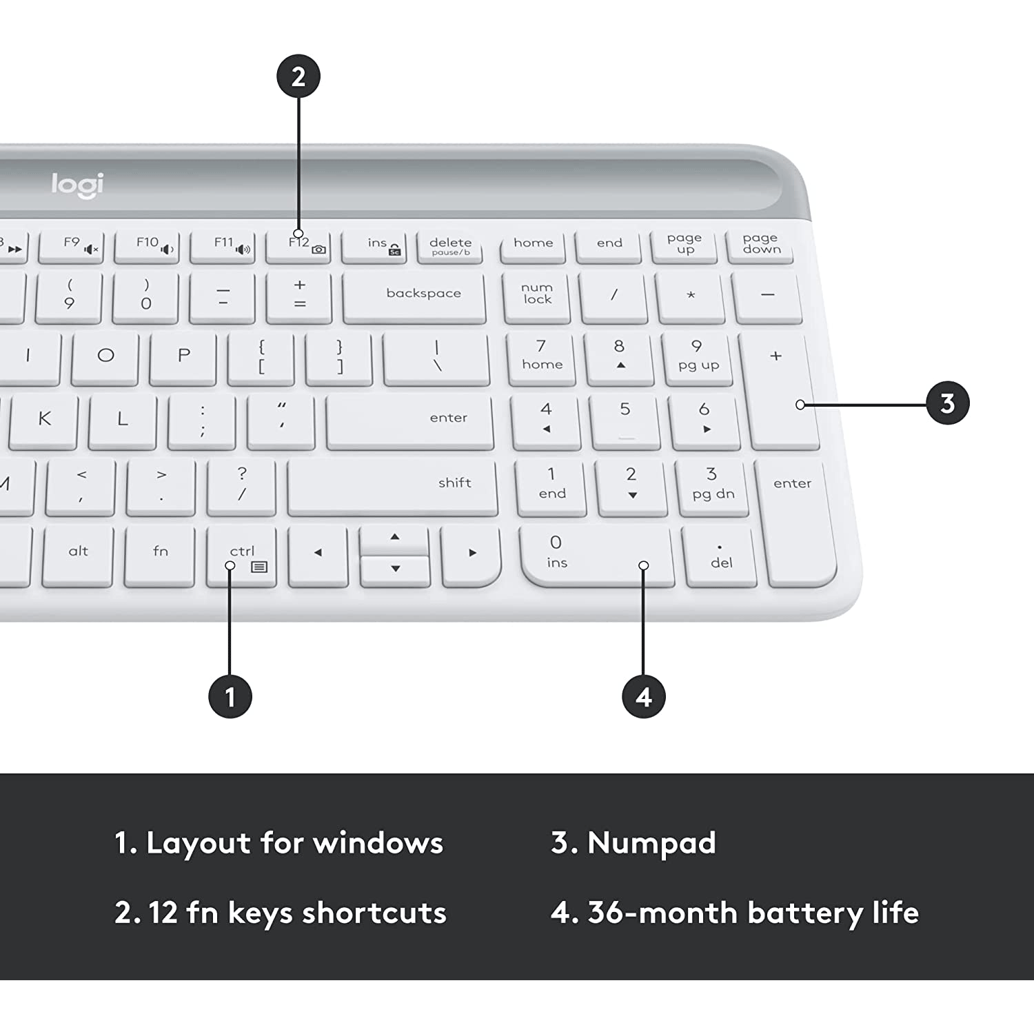 Logitech MK470 Slim Wireless Keyboard Bundle off [White]