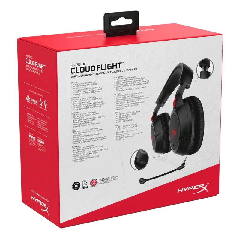 HyperX Cloud Flight Wireless Gaming Headset HX-HSCF-BK/AM (PlayStation/Xbox/Switch/Mobile/Pc/Mac)