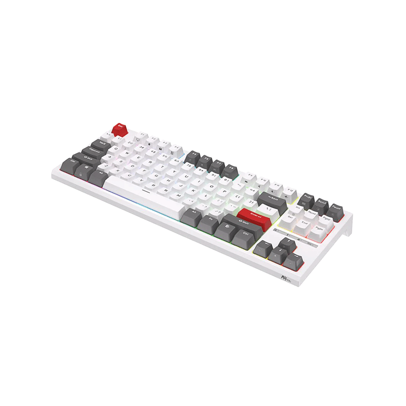 Royal Kludge RKR87 Single Mode RGB 87 Keys Hot Swappable Mechanical Keyboard [White] [Red Switch]