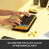 Logitech Pop Keys Wireless Mechanical Keyboard with Customizable Emoji Keys (Blast Yellow)