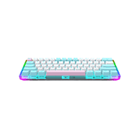 E- Yooso Z-11T 61-key Full Transparent Color Rainbow & Dynamic Lighting Effects Gaming Mechanical Keyboard [Blue/White] [Red Switch]