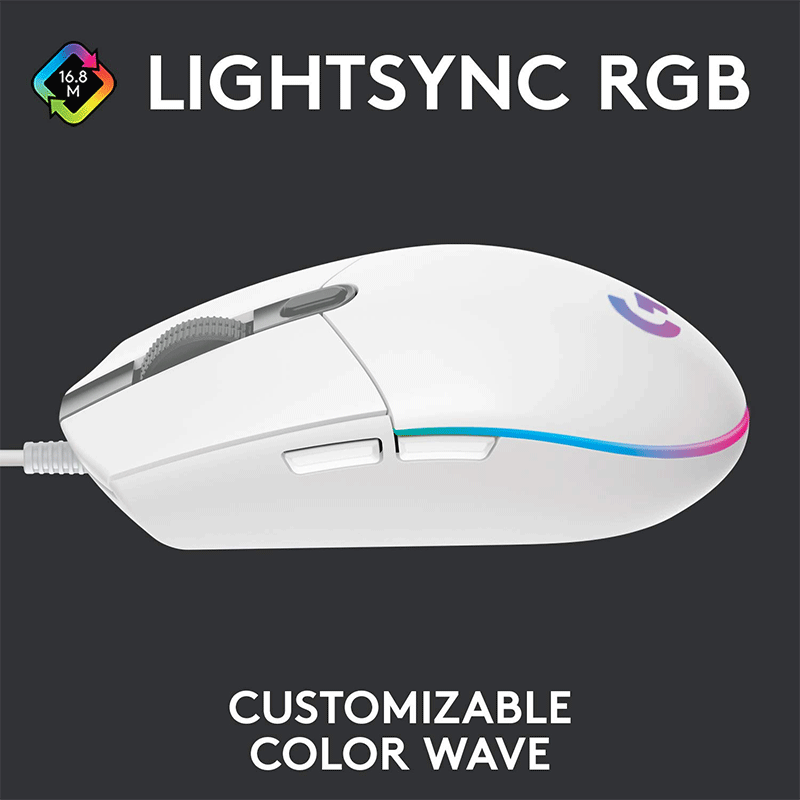 Logitech G102 Lightsync Gaming Mouse [White] - GameXtremePH