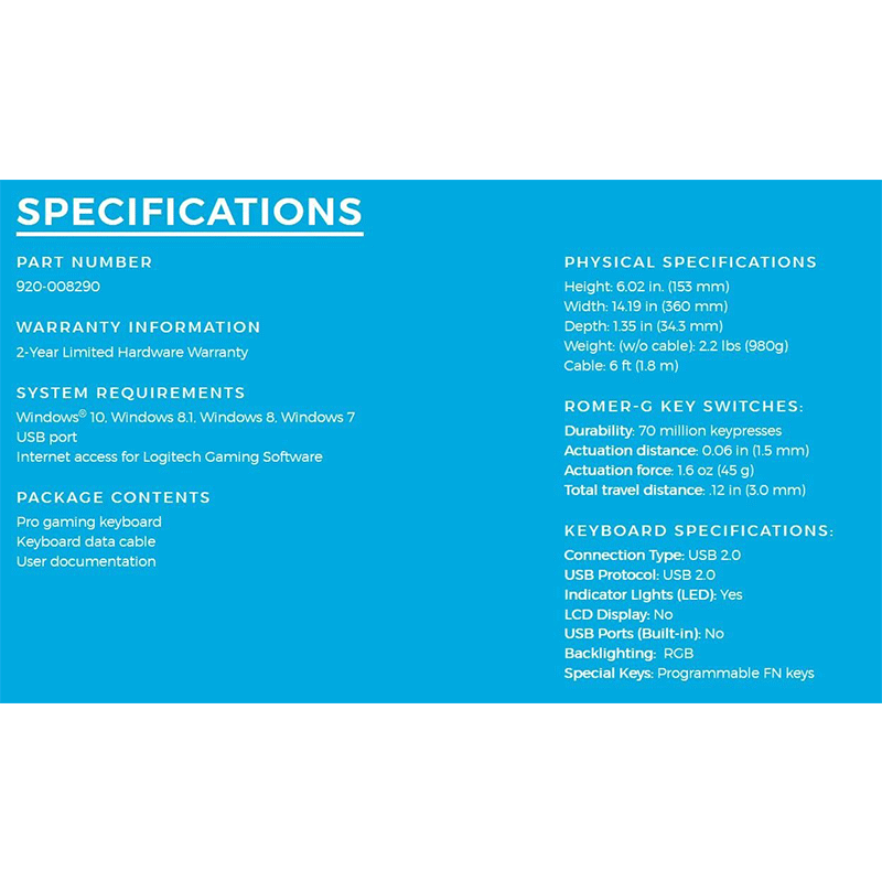 Logitech Pro X Gaming Keyboard (GX Blue Clicky) - GameXtremePH