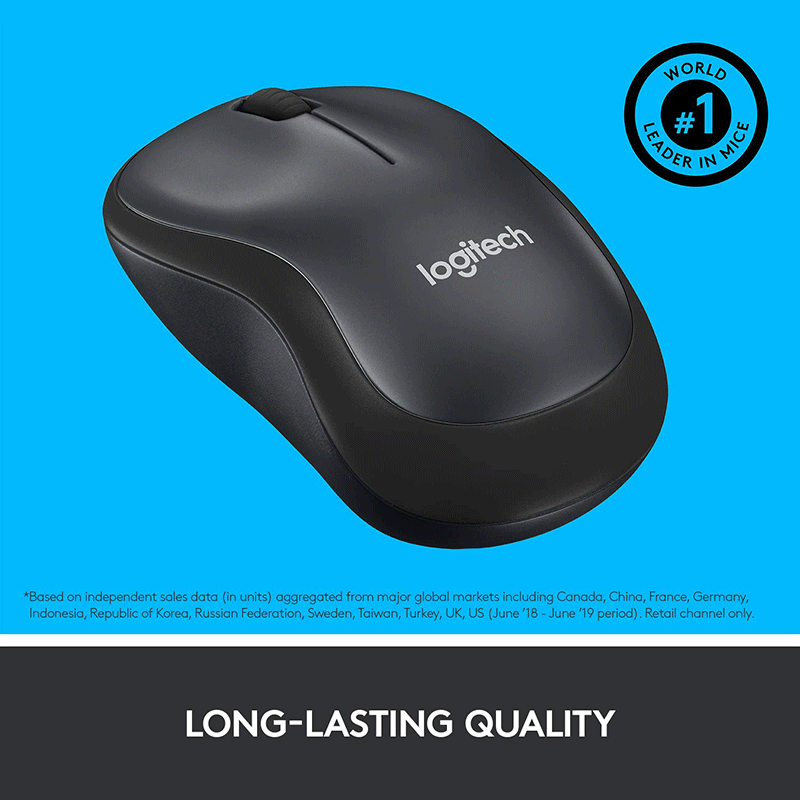 Logitech M221 Wireless Silent Mouse Charcoal - GameXtremePH