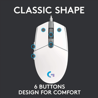 Logitech G102 Lightsync Gaming Mouse [White] - GameXtremePH