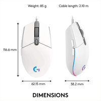 Logitech G102 Lightsync Gaming Mouse [White] - GameXtremePH