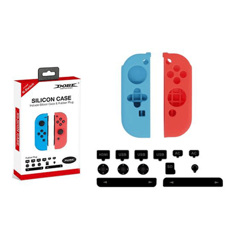 Dobe NSW Silicons Case & Rubber Plug Blue/Red TNS-1708 - GameXtremePH
