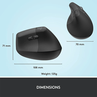 Logitech Lift Vertical Ergonomic Mouse Black