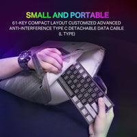 E-Yooso Z-11 61 Keys RGB Backlit Mechanical Gaming Keyboard [Black/Grey] [Brown Switch]