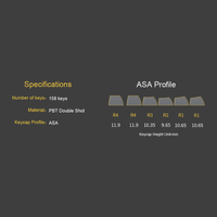 Akko Black & Gold Hiragana Version PBT Keycaps Set ASA 158 Keys - GameXtremePH