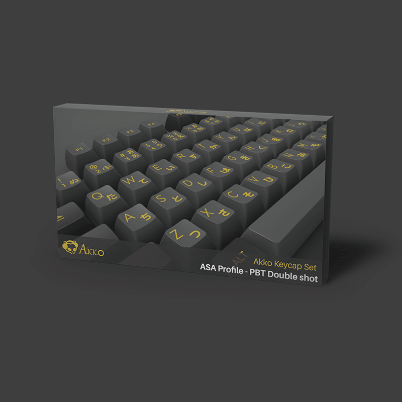 Akko Black & Gold Hiragana Version PBT Keycaps Set ASA 158 Keys - GameXtremePH