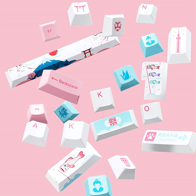 AKKO World Tour Tokyo R2 185- Key Full Keycap Korean Cherry set
