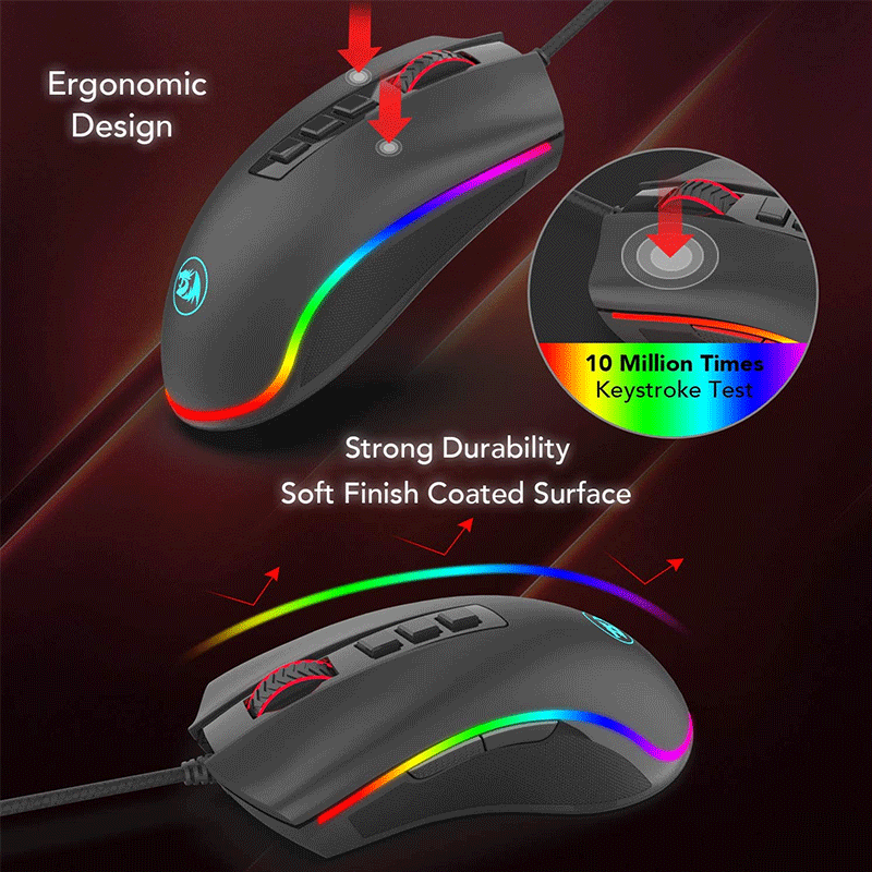 Redragon Cobra RGB Wired Gaming Mouse Black (M711-2)