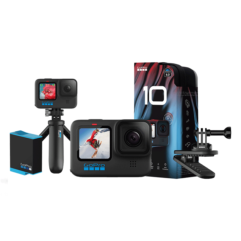 GoPro HERO10 Black - Waterproof Action Camera with Front LCD and Touch Rear  Screens, 5.3K60 Ultra HD Video, 23MP Photos, 1080p Live Streaming, Webcam