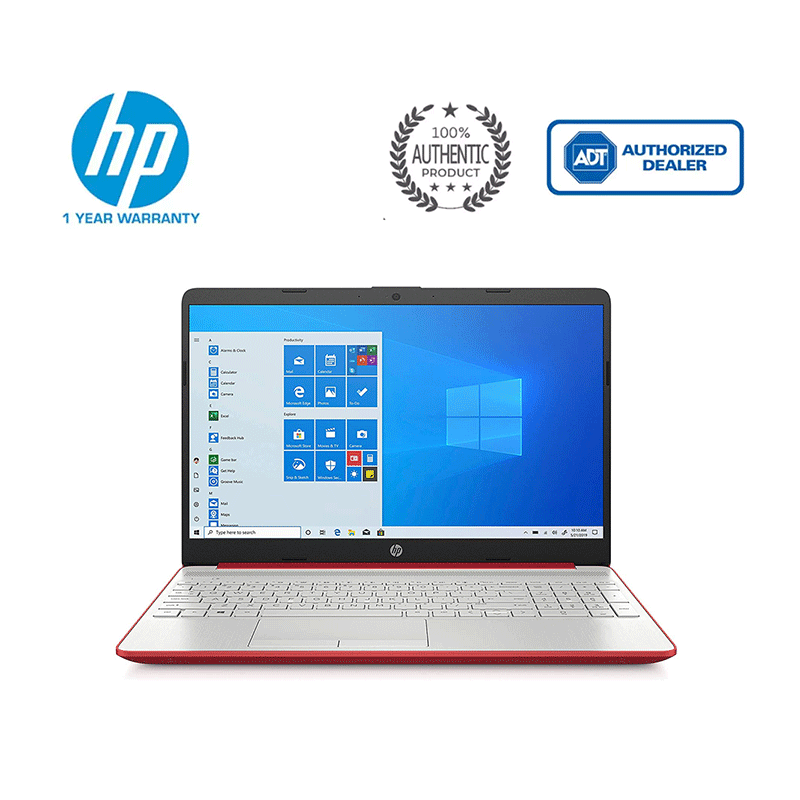 HP 15 Intel Pentium 4GB 128GB SSD Win 10 Laptop-Scarlet Red