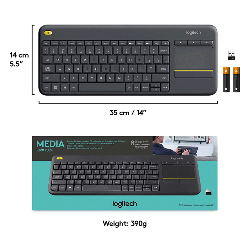 Logitech K400 Plus Wireless Touch Keyboard - GameXtremePH