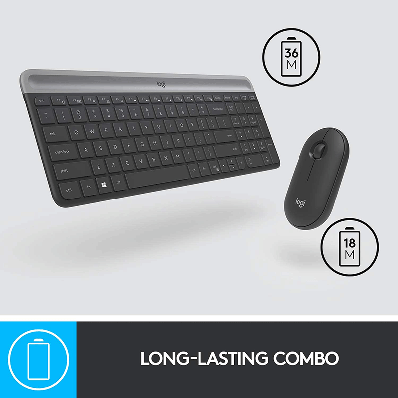 Logitech Slim Combo MK470 Wireless KeyBoard and Mouse (Graphite) - GameXtremePH