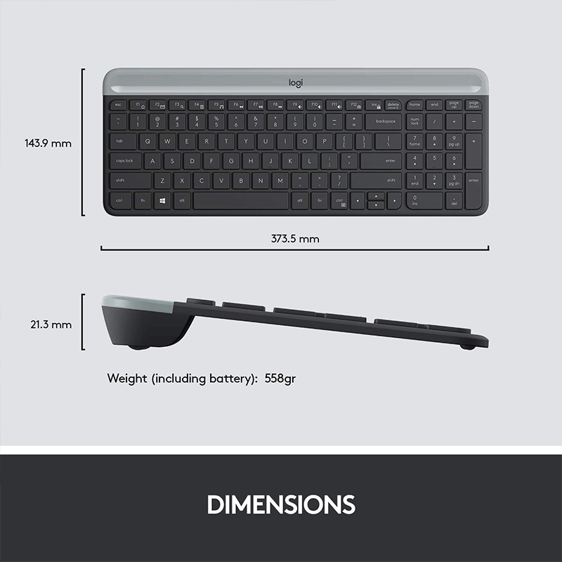 Logitech Slim Combo MK470 Wireless KeyBoard and Mouse (Graphite) - GameXtremePH