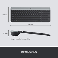 Logitech Slim Combo MK470 Wireless KeyBoard and Mouse (Graphite) - GameXtremePH