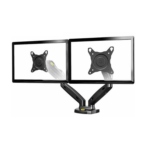 North Bayou F160 Gas-Struf Flexi Mount Dual Screen Desktop 17-30 Inch Monitor Arm (Black) - GameXtremePH