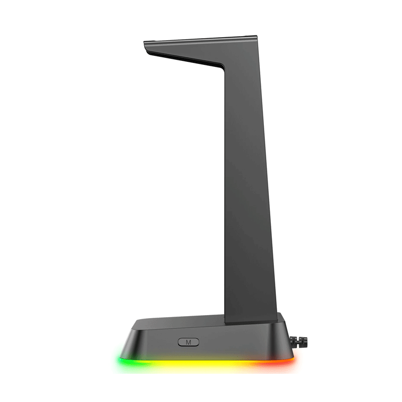 ONIKUMA ST2 RGB Gaming Headphone Stand Computer Headset Desktop Display Holder Luminous Logo with 3 USB and 3.5mm AUX Ports (BLACK)