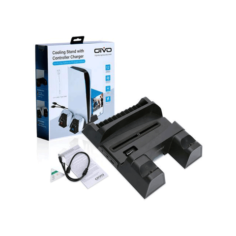 OTVO PS5 Cooling Station with Controller Charger for Disc & Digital Edition (Black) (IV-P5235B) - GameXtremePH