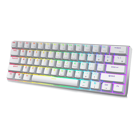Royal Kludge RK61 Pro Tri Mode RGB 61 Keys Hotswappable Mechanical Keyboard White Red Switch