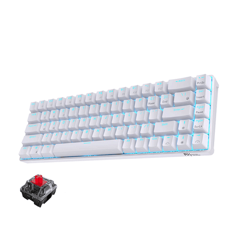 Royal Kludge RK68 Dual-Mode RGB 68 Keys Hot Swappable Mechanical Keyboard White Red Switch