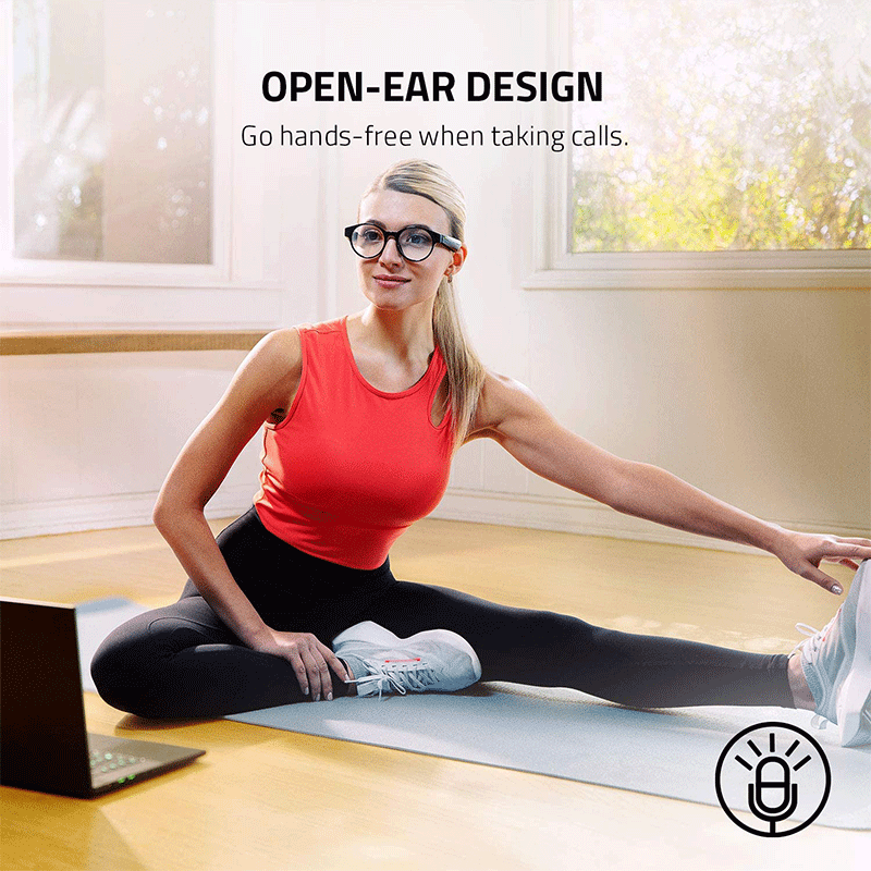 Razer Anzu Smart Glasses Round Ble Light & Sunglass Lens Bundle