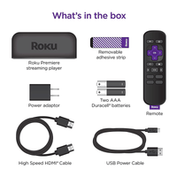 Roku Premiere HD/4K/HDR Streaming Media Player 3920R Black with Simple Remote & Premium HDMI Cable