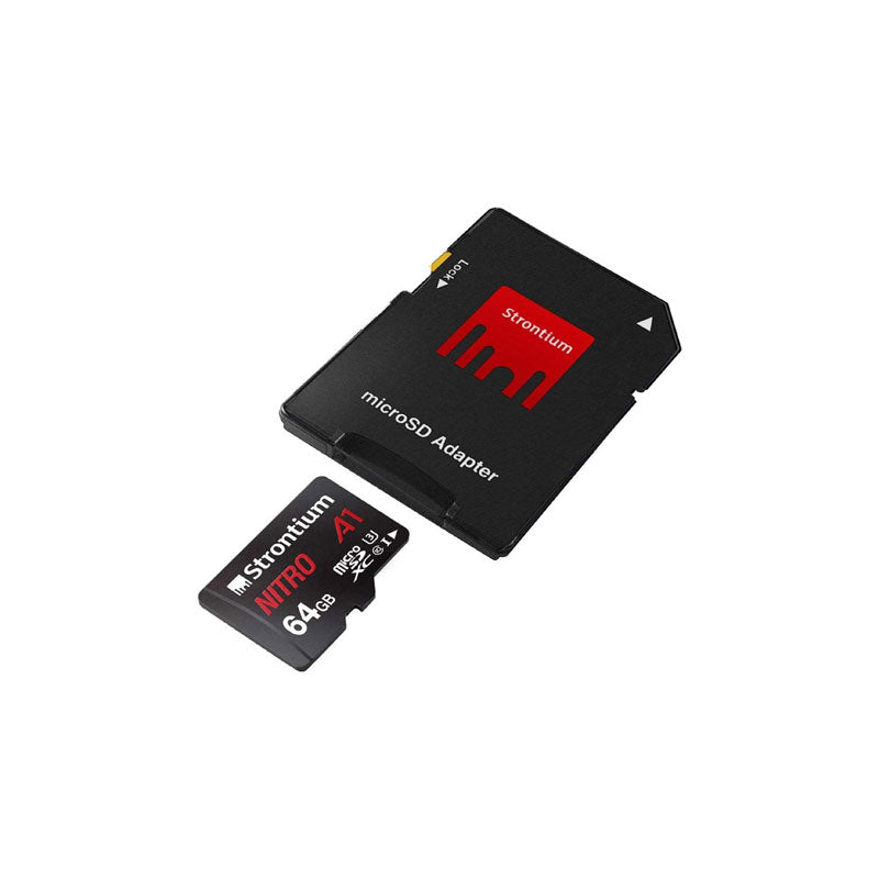 Strontium Nitro SRN64GTFU3A1A Micro SD Card A1 64GB with Adapter (Speed up to 100MB/s) - GameXtremePH