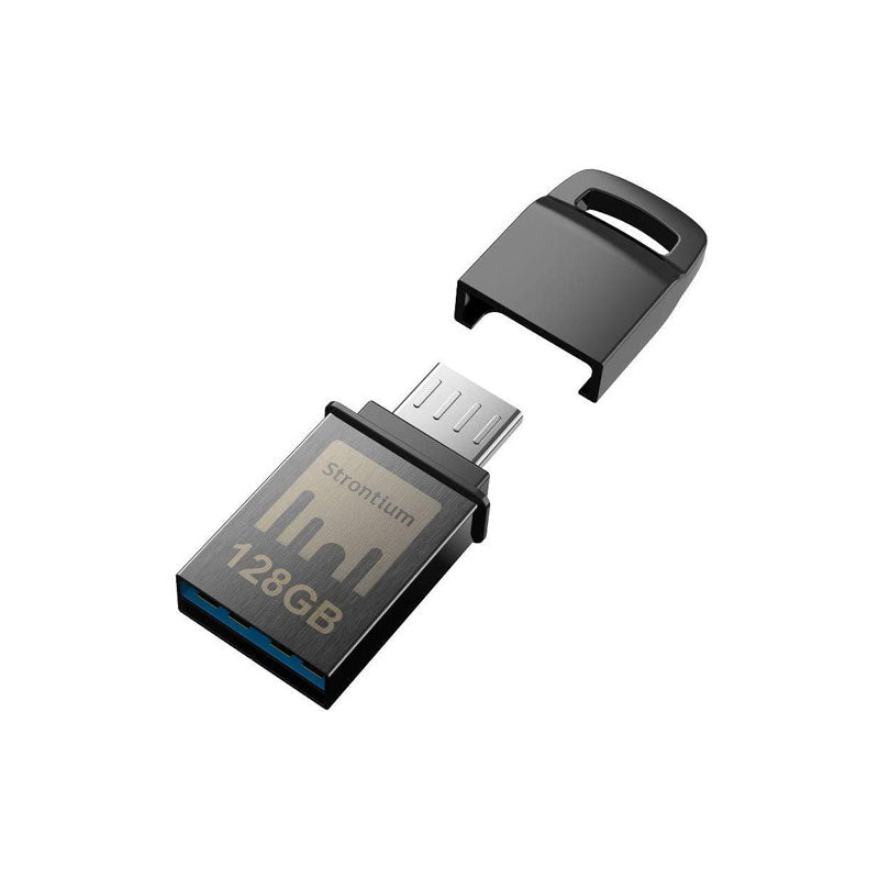 Strontium Nitro 128GB Dual Drive USB 3.1 Metal Flash Pen Drive OTG Up to 150MB/S Micro USB and USB 3.0 3.1 for Android Smartphones Tablets Computers Laptops (SR128GBBOTG2Y) - GameXtremePH