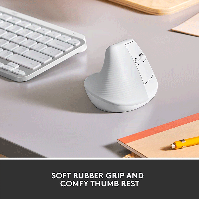 Logitech Lift Vertical Ergonomic Mouse White