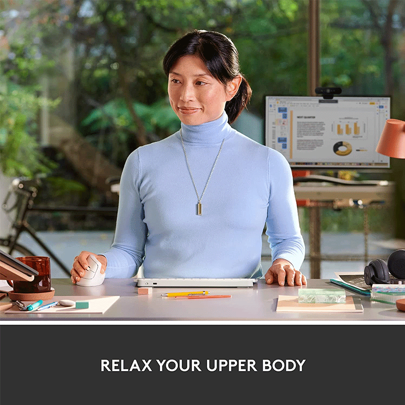 Logitech Lift Vertical Ergonomic Mouse White