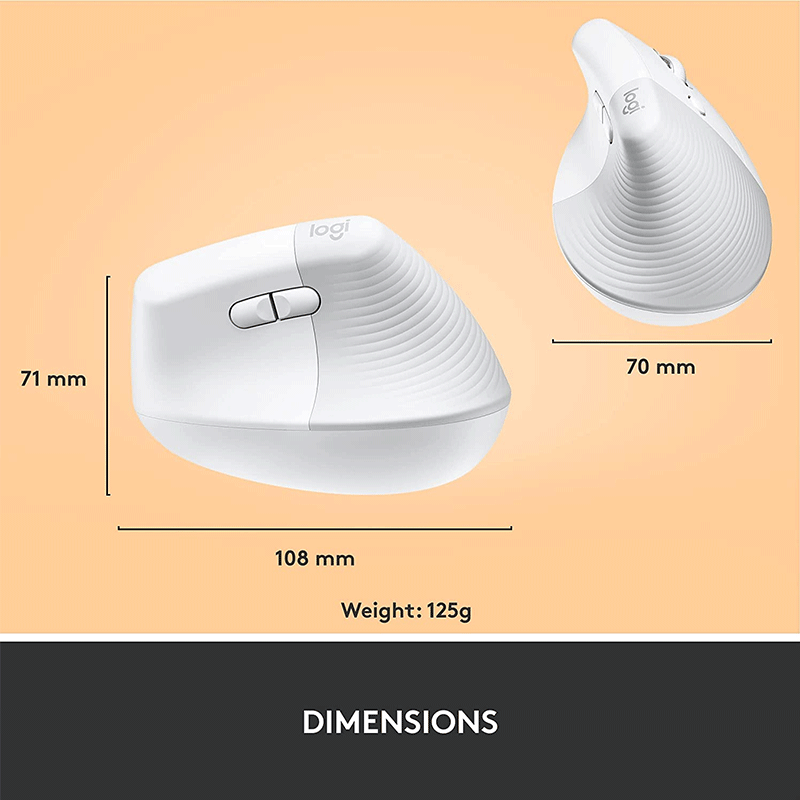 Logitech Lift Vertical Ergonomic Mouse White