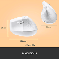 Logitech Lift Vertical Ergonomic Mouse White