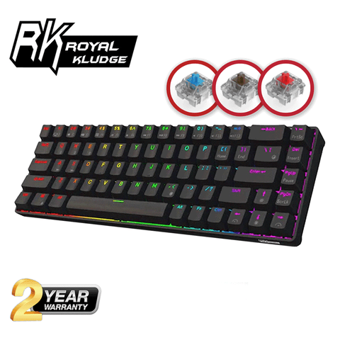 Royal Kludge RKG68 Tri Mode RGB 68 Keys Hot Swappable Mechanical Keyboard Black