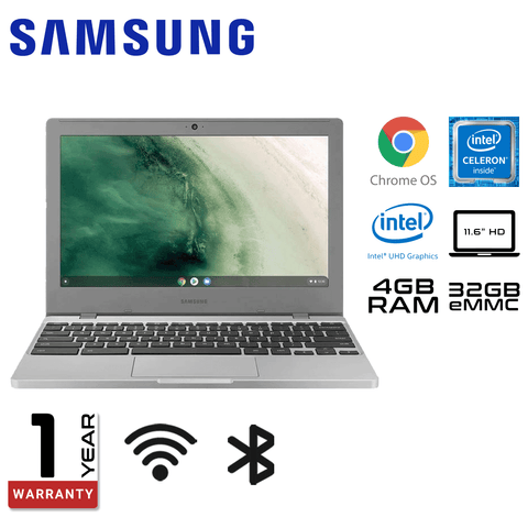 Samsung Chromebook 4 310XBA 11.6" HD - Intel Celeron N4020 | Intel UHD Graphics 600 | 4GB RAM LPDDR4 | 32GB eMMC Chrome OS - Platinum Titan