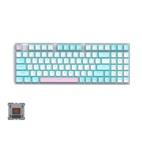 E- Yooso Z-19 94 Keys Single Light Mechanical Gaming Keyboard [White/Blue] [Brown Switch]