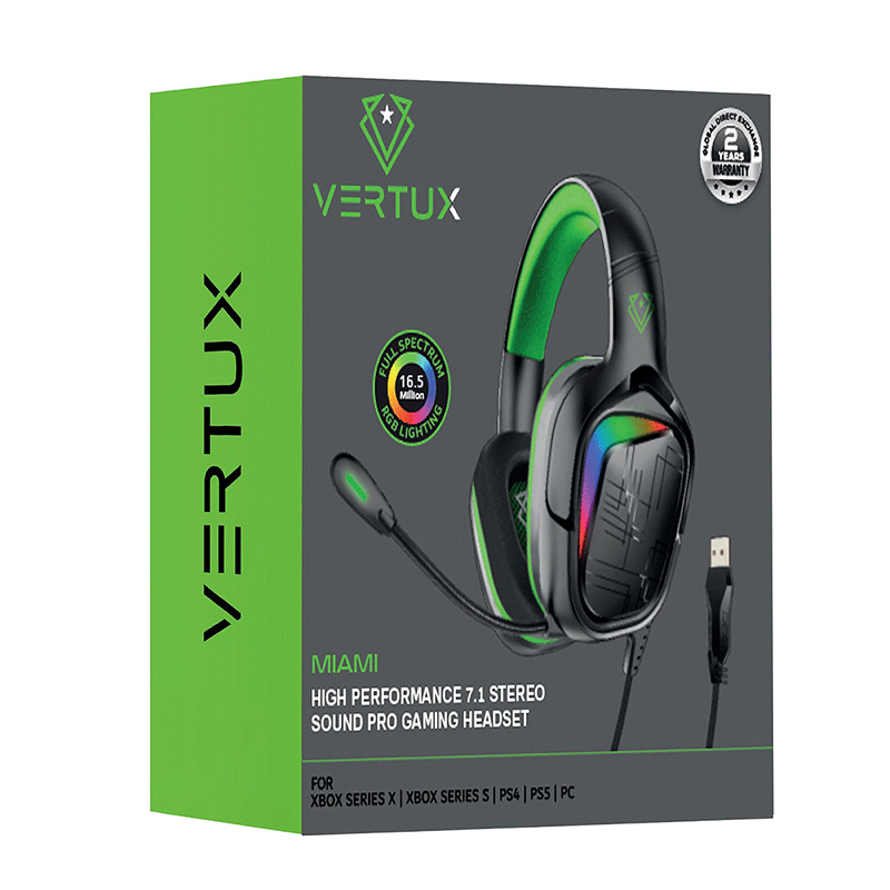 Vertux Miami High Performance 7.1 Stereo Sound Pro Gaming Headset - GameXtremePH