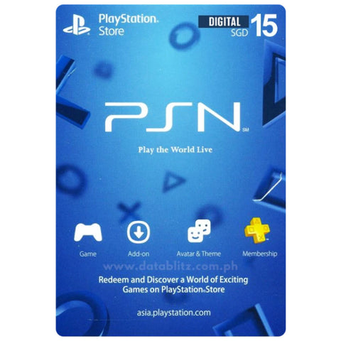 Playstation Network Cards SG$15 - GameXtremePH